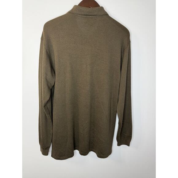 Tommy Bahama Silk Cashmere Polo Sweater Long Sleeve Brown Sz M Preppy - Picture 8 of 8